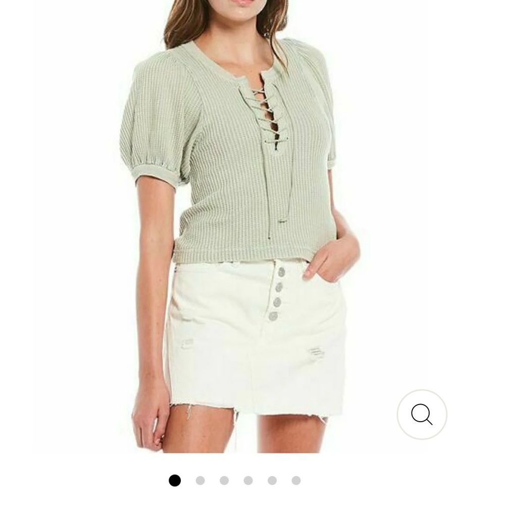 Free People Hayden Thermal Blouse Top